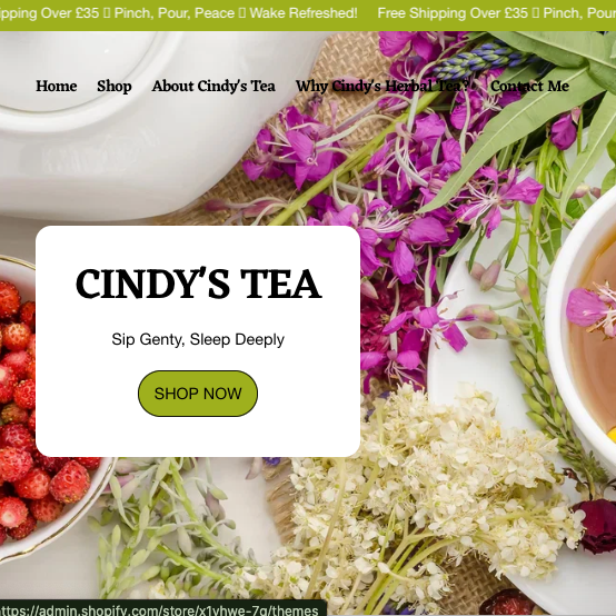 🍃 Cindy’s Tea Shop – Ready-to-Launch Tea & Wellness Shopify Store